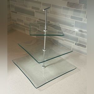 Like new - three tiered stand glass stand